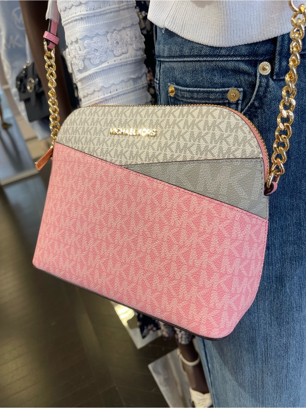 MICHAEL KORS JST Md Dome Color-Block Signature Logo Crossbody
Carnation MULT
NWT - Picture 4 of 16